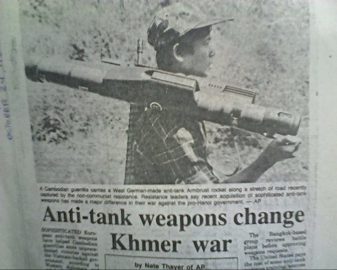 New covert anti-tank weapons supplied to the guerrillas used for the first time this day which were responsible for the destruction of 8 government tanks and capturing towns and vehicles as government soldiers fled in fear of the new superior firepower